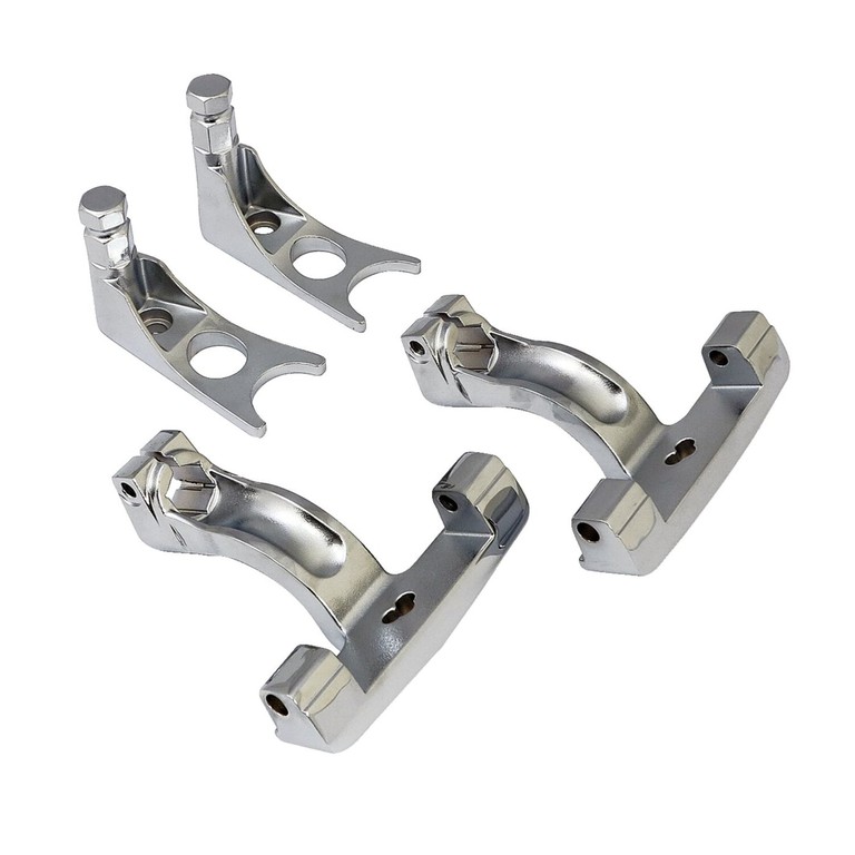 MCS Passenger floorboard mount bracket set. Chrome