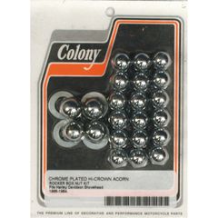 Colony Colony, Shovel rocker box top nut kit. Chrome, Acorn