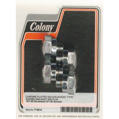 Colony Colony, rocker shaft end plug set. Knuckle style. Chrome