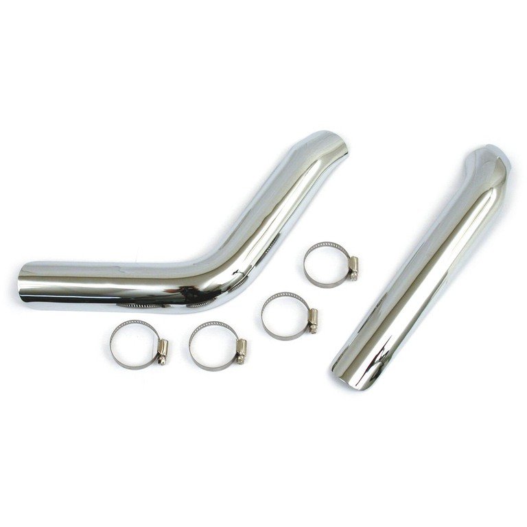MCS Big Twin plain heat shield set chrome