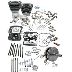 S S, 124″ Twin Cam Hot set-up kit with heads. Silver