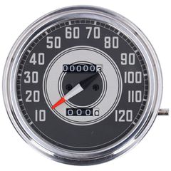 MCS FL speedometer, ’41-45 face’, silver/black. 1:1 mph