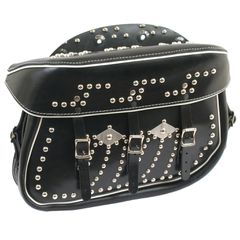 Samwel 49-up 45″ Streamliner leather saddlebag set. Black