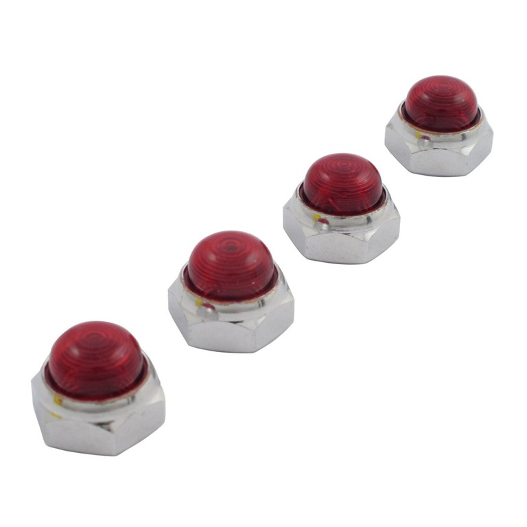MCS Rocker shaft end nut set, red plastic inserts