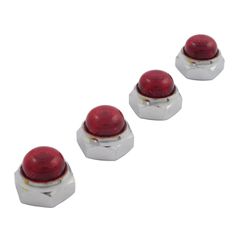 MCS Rocker shaft end nut set, red plastic inserts