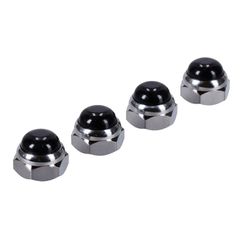 MCS Rocker shaft end nut set, black plastic inserts