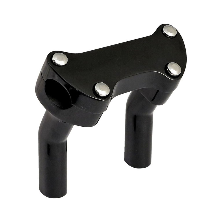 MCS OEM style pullback risers, with top clamp. 4.5″ rise. Black