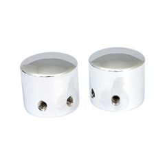 MCS Front axle nut cap kit. Chrome. Domed