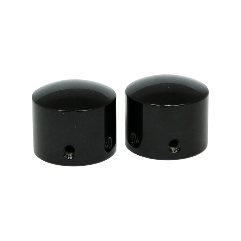 MCS Front axle nut cap kit. Black. Domed