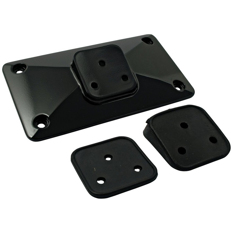 MCS License plate bracket, pyramid. Black
