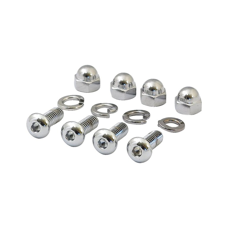 MCS License plate mount kit. Buttonhead/Acorn. Chrome