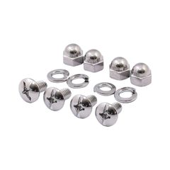 MCS License plate mount kit. Mushroom/Acorn. Chrome
