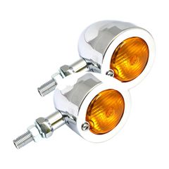 MCS Bullet turn signals, flat lens. Chrome