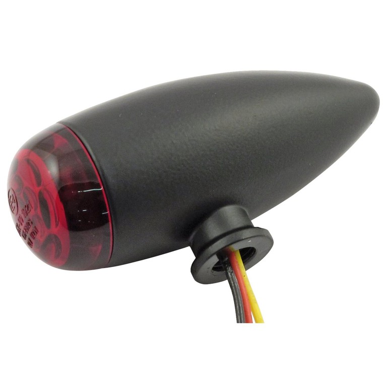 MCS Micro bullet LED taillight set. Black. Red lens