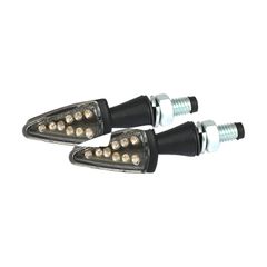 MCS Black peak, LED turn signals. Black. Clear lens