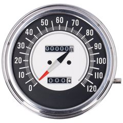 MCS FL speedometer, ’68-72 face’, black/silver. 1:1 mph