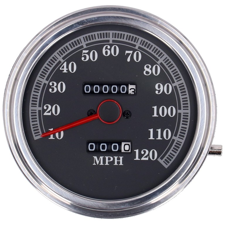 MCS FL speedometer, ’85-up face’, black. 2:1 mph