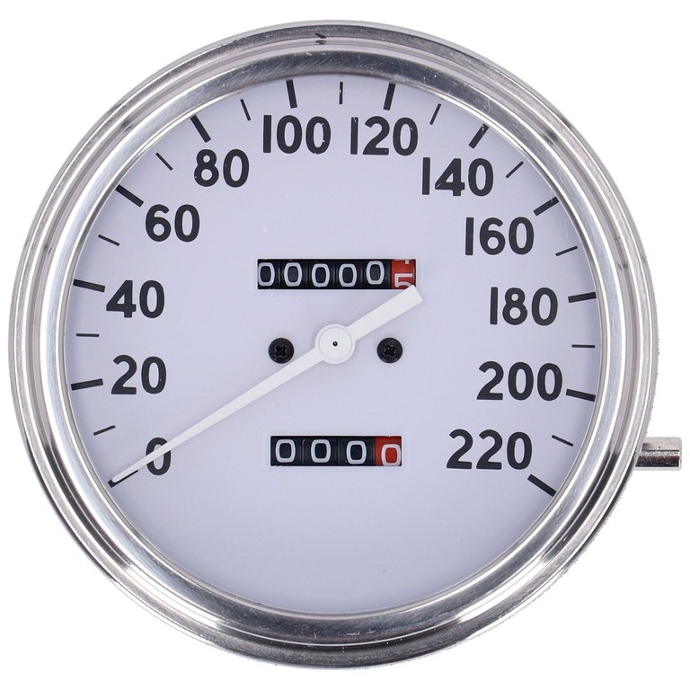 MCS FL speedometer, ’36-40 face’, white. 2:1 kmh