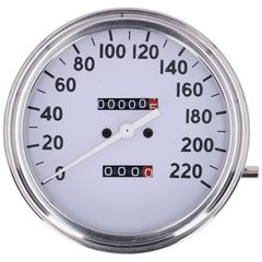 MCS FL speedometer, ’36-40 face’, white. 2:1 kmh
