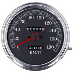 MCS FL speedometer, ’85-up face’, black. 2:1 kmh
