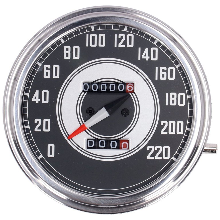 MCS FL speedometer, ’41-45 face’, silver/black. 1:1 kmh
