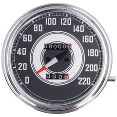 MCS FL speedometer, ’41-45 face’, silver/black. 1:1 kmh