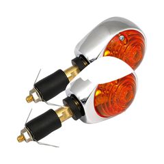 MCS Full size bulls-eye, in-bar turn signals. Chrome. Amber lens
