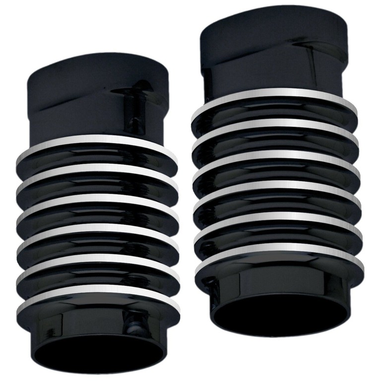 Covingtons Covingtons, finned fork leg bells for Touring. Black