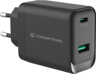 Conceptronic ALTHEA20B45 Φορτιστής Χωρίς Καλώδιο GaN, USB-A και USB-C 45W
