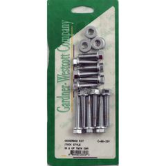 Gardner-Westcott GW, rocker box top bolt kit. Flanged hex, chrome