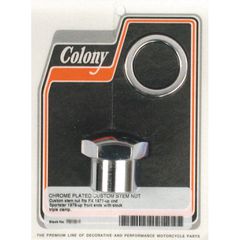 Colony Fork stem nut & washer kit. Domed. Chrome