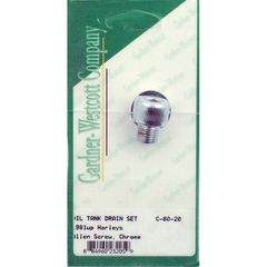 Gardner-Westcott GW, oil drain plug, allen head. 1/2″-20. Chrome