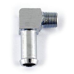 MCS Oil line fitting, 90 degree. 1/8″-27 NPT to 3/8″. Chrome