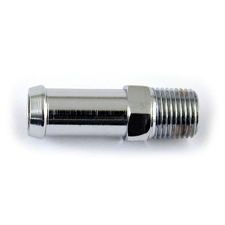 MCS Oil line fitting, straight. Chrome