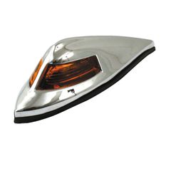 MCS Antique style front fender light. Chrome, amber lens