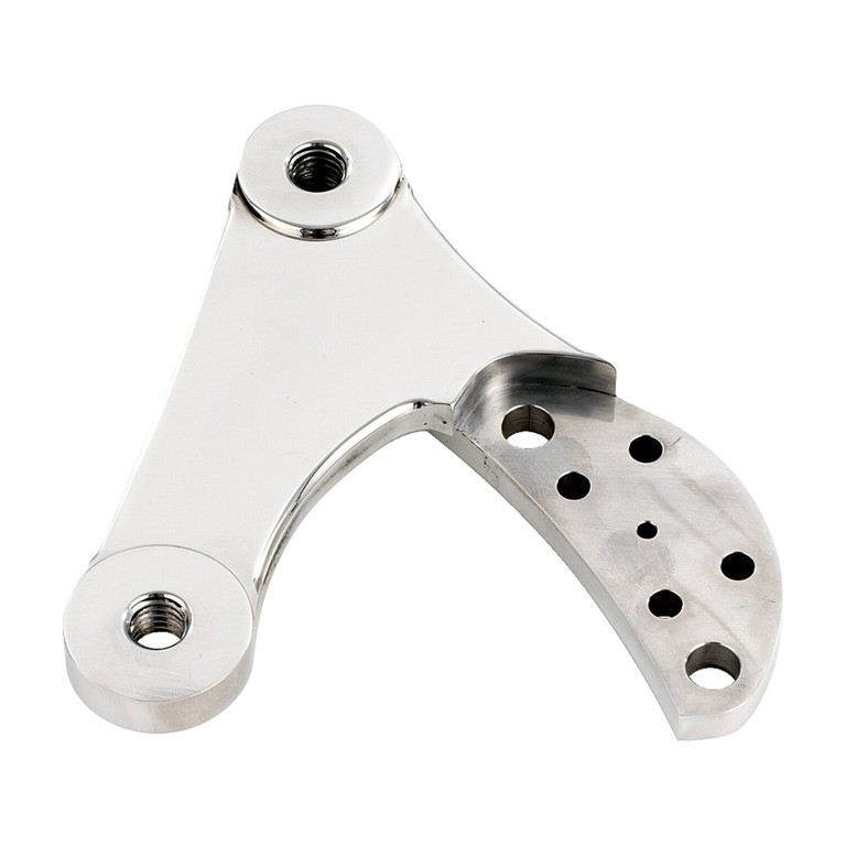 Kustom Tech K-Tech 2-piston caliper mounting bracket left. Polished