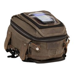 Burly Burly Voyager tank/tail bag waxed canvas dark oak