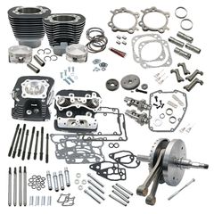 S S, 124″ Twin Cam Softail hot set-up kit with heads. Black