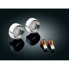 Kuryakyn Kuryakyn, Front deep dish bezels w/smoke lenses, amber bulb