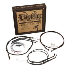 Burly Burly scrambler/tracker bar cable/line kit 8″, black