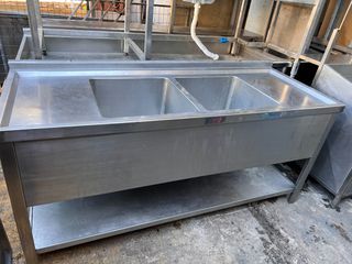 ΛΑΝΤΖΑ ΙΝΟΧ ΜΕ 2 ΓΟΥΡΝΕΣ 186Χ70Χ86cm