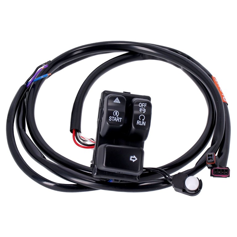 MCS Handlebar switch & wiring kit, brake side. Black