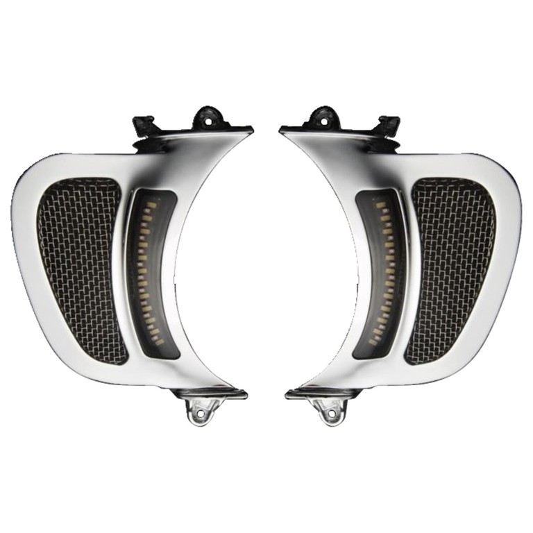 Custom Dynamics Custom Dynamics, Road Glide LED vent inserts. Chrome