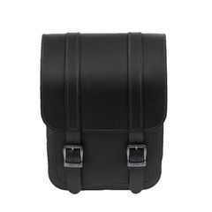 Ledrie Ledrie, full leather swing arm bag left, 10 liter. Black