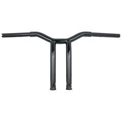Burly Burly, Dominator raked 1-1/4″ T-bar 12″ rise. Gloss black