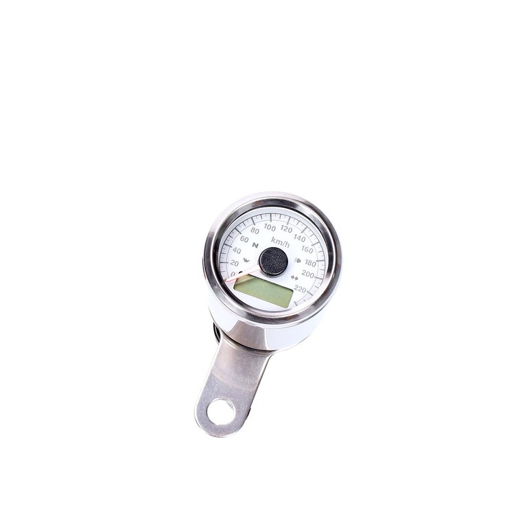 MCS Stoker, electronic speedometer 48mm. Chrome, white face