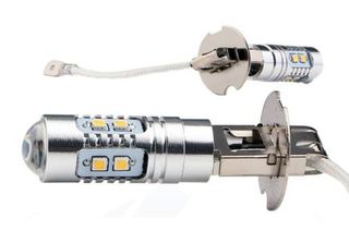 Led λάμπες H3 10W με 10 led 2323 επί 1 W CREE και προτζέκτορα - 1τμχ.