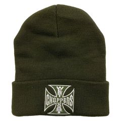 West Coast Choppers WCC OG roll-up beanie dark olive