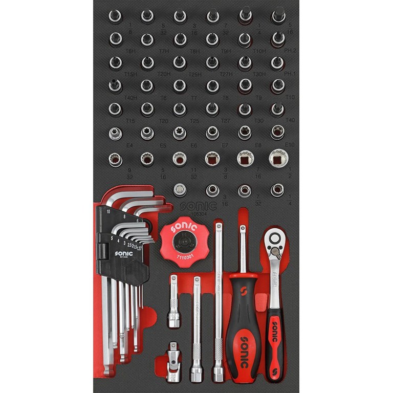 Sonic Sonic, 1/4″ drive socket set. 61-piece. US / SAE sizes