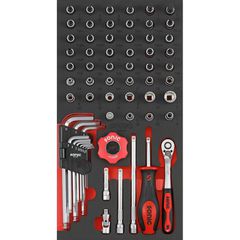 Sonic Sonic, 1/4″ drive socket set. 61-piece. US / SAE sizes